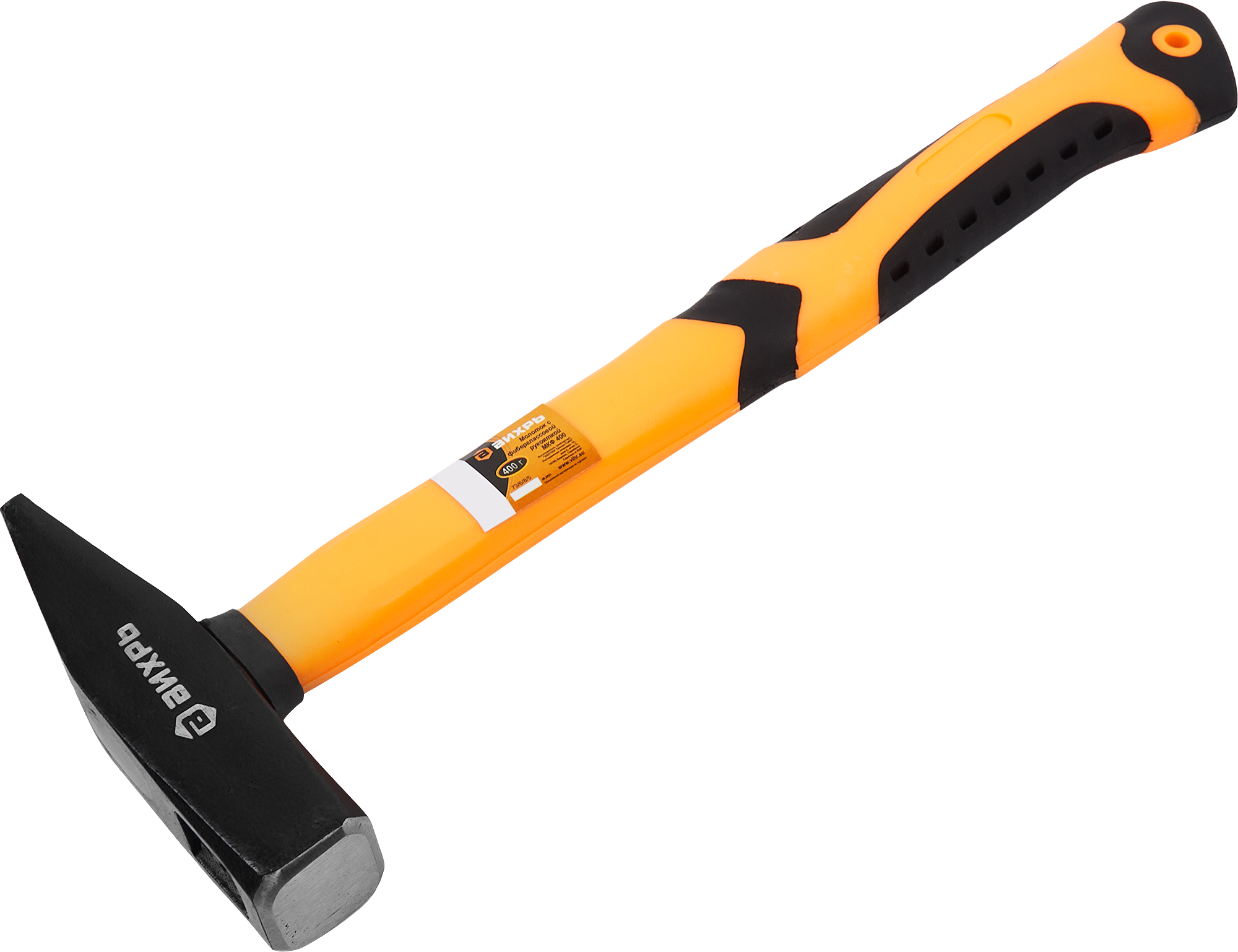 Молоток ВИХРЬ с фиберглассовой рукояткой 400г для профессиональных работ 85086403