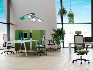 5-спицевое сетчатое вращающееся офисное кресло с подголовником