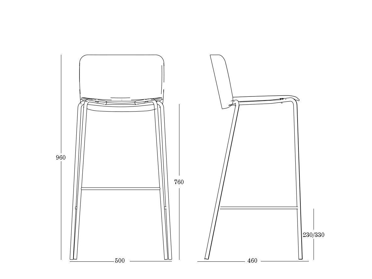Высокий табурет из полипропилена с подставкой для ног ONDARRETA Supra ARCH-00145659 - Вид №9