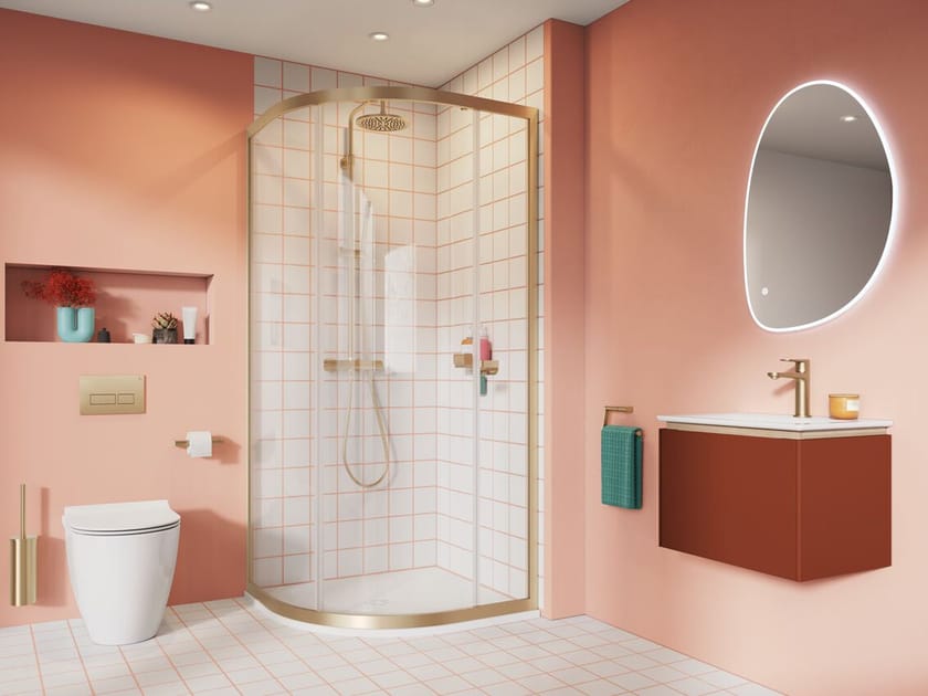 Угловая душевая кабина из закаленного стекла CROSSWATER CLEAR 6 ARCH-00044560