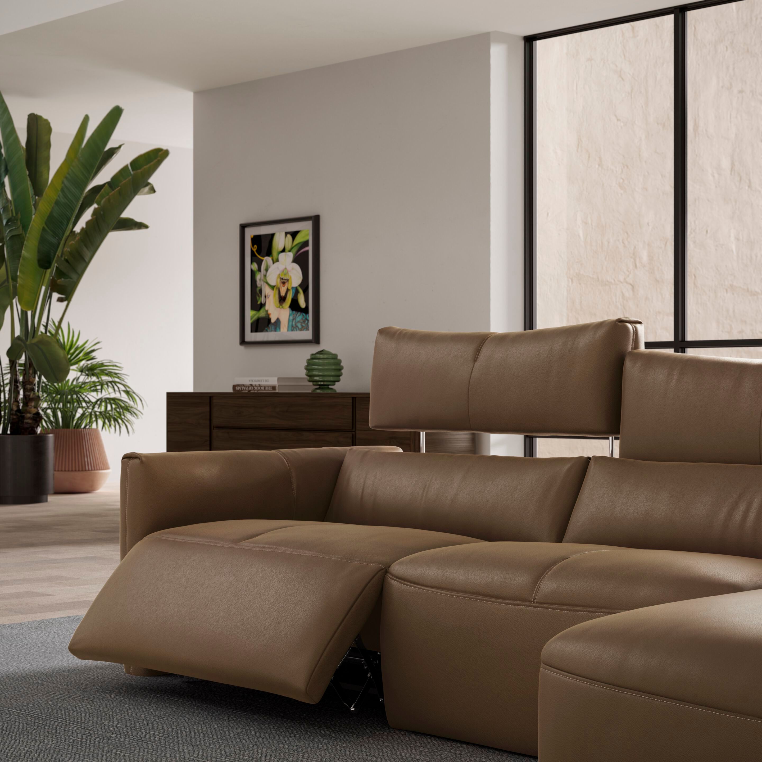 3-местный кожаный диван с откидывающейся спинкой Natuzzi Italia GALAXY ARCH-00032207 - Вид №7