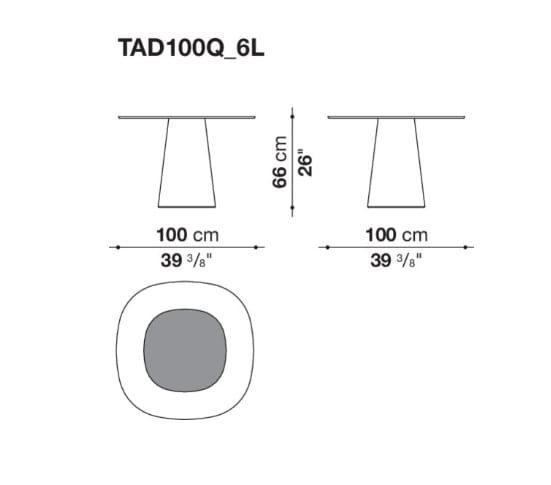 Полиуретановый квадратный стол с закаленным стеклом B&B Italia Allure O' ARCH-00068485 - Вид №5