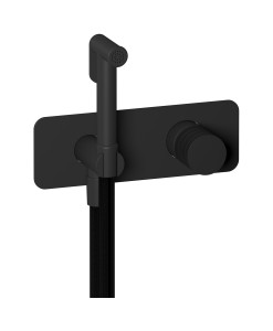 Внешние части гигенического душа со смесителем. WE ARE IB vn314cf Matt Black Vinile