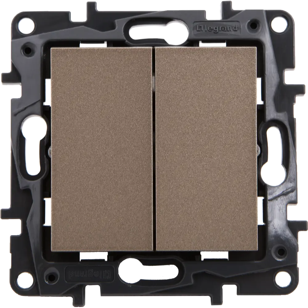 Legrand Structura — двухклавишный выключатель шампань для современного интерьера 82064604