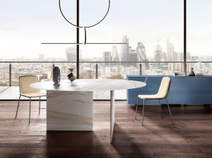 Круглый стеклянный обеденный стол