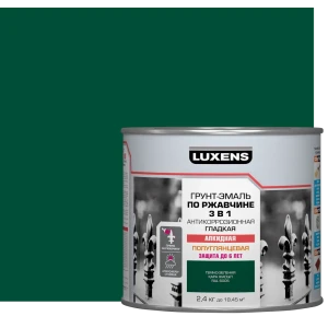 Грунт-эмаль по ржавчине 3в1 Luxens цвет темно-зеленый 2.4 кг