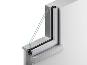 Алюминиевое окно с утопленной рамой