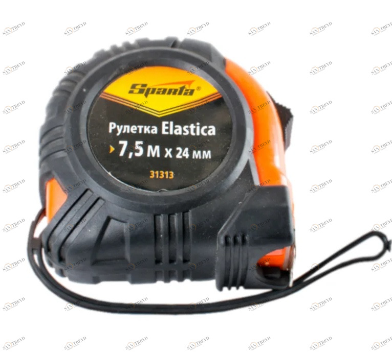 Рулетка Elastica 7,5мх24мм обрезиненный корпус Sparta 8219