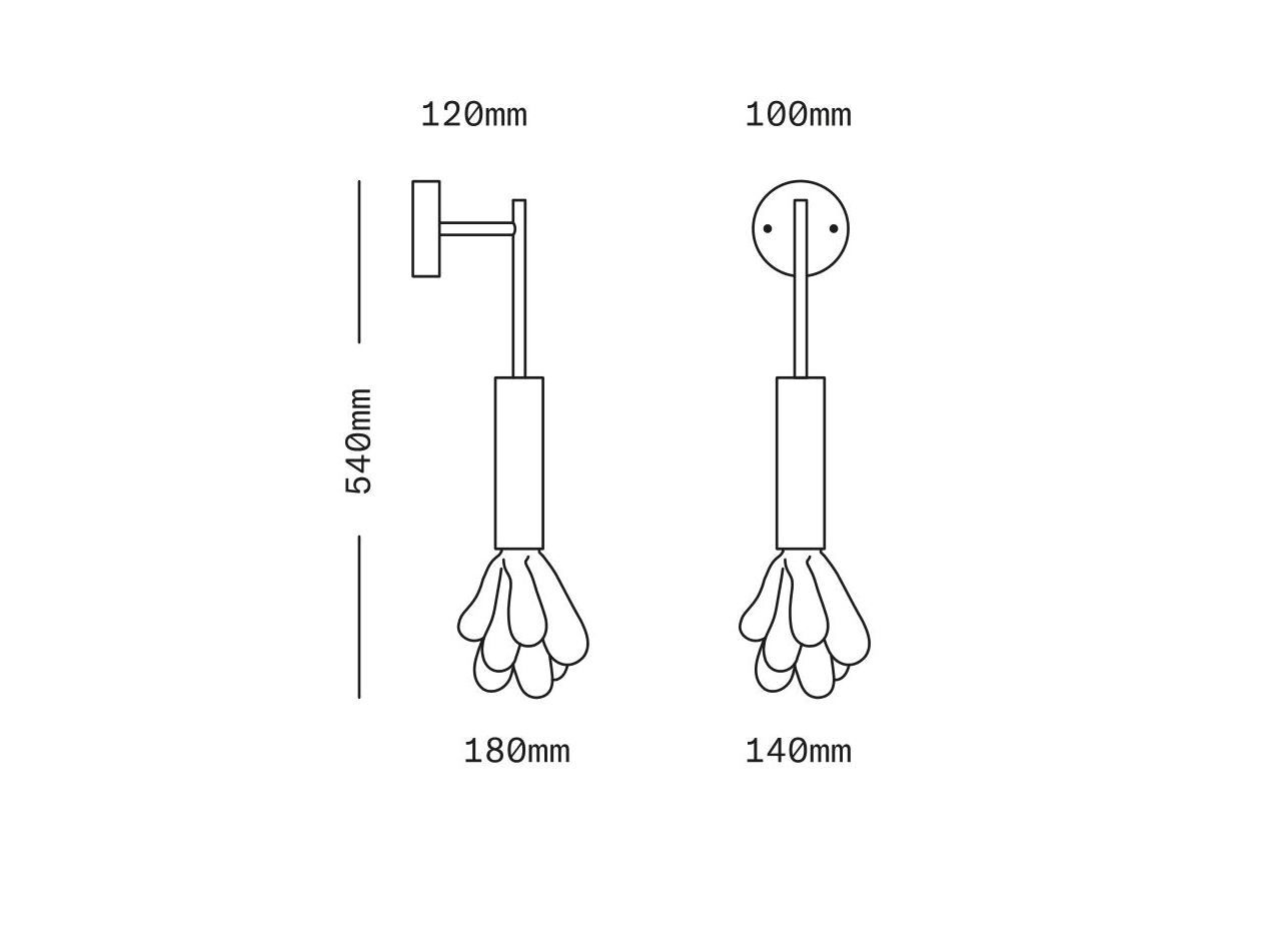 Настенный светильник из латуни и стекла SkLO Dew ARCH-00092502 - Вид №4