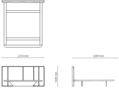 PRADDY Двуспальная кровать из дерева с мягким изголовьем  Ml001  - Вид №2