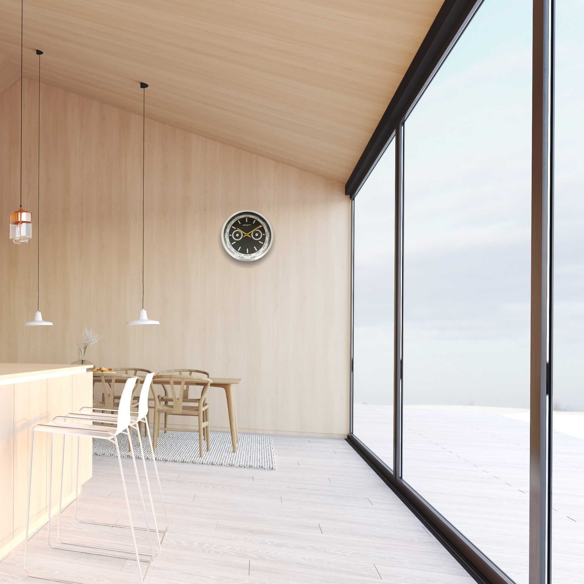 82241318 Часы настенные ML 9225 с термометром и гигрометром, диаметр 30 см Декор Santreyd  - Вид №5