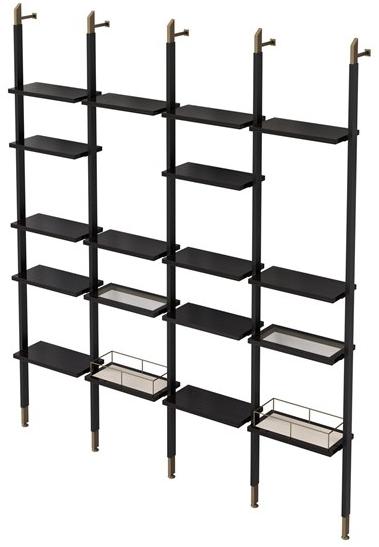Stylish Club Открытый книжный шкаф из алюминия с креплением от пола к потолку His Scf.hi22 - Вид №1