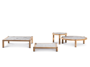 Открытый стол из камня и тика