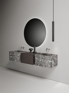 Jolie Grey мраморная подвесная одиночная раковина