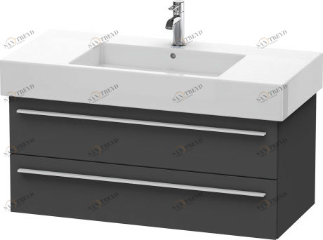 XL635304949 X-Large Тумбочка подвесная Графит матовый, декор Duravit