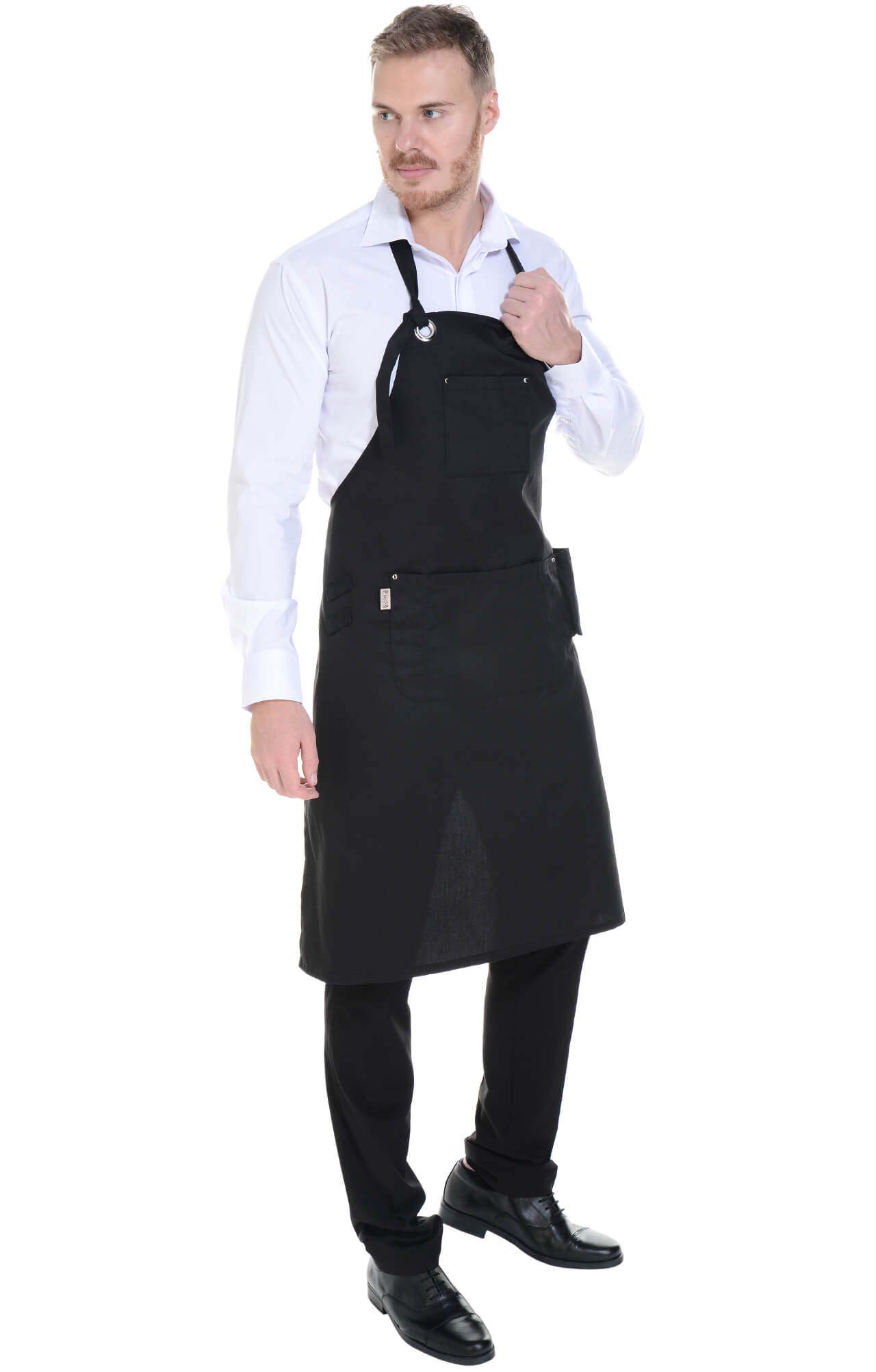 59985 Фартук  с нагрудником, цвет black RICON  Одежда для официантов  размер  - Вид №6