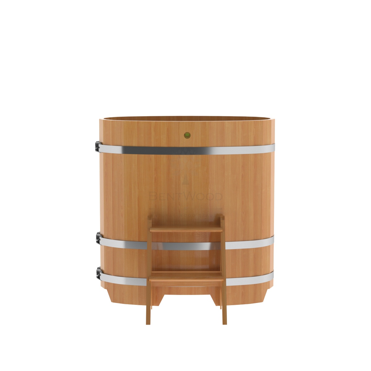 1129 Купель овальная из лиственницы 0,59х1,06х1,10 натуральная премиум Alyarus  - Вид №4