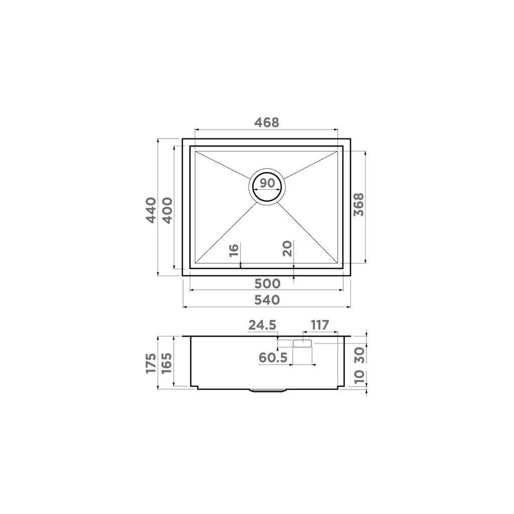 Кухонная мойка Kasen 54-16 INT LG OMOIKIRI 4997060 - Вид №5