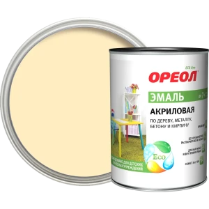 Эмаль акриловая Ореол глянцевая цвет слоновая кость 0.9 кг 84439818 STLM-2131264