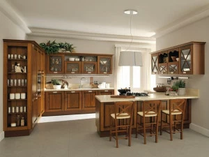 Cucine Lube Кухня из массива дерева с полуостровом Agnese