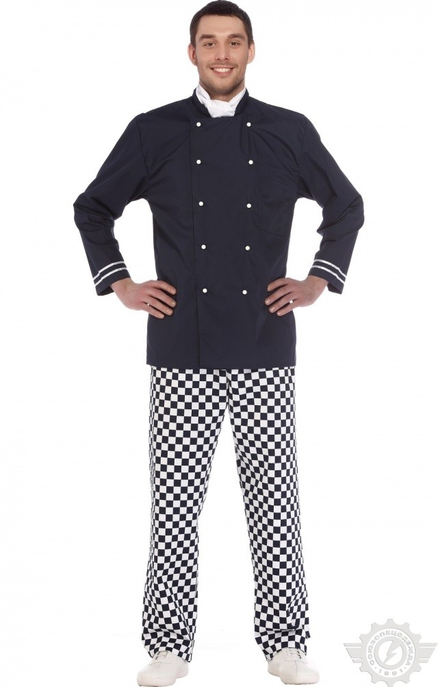 64701 Куртка поварская "Люкс-Лайт" темно-синяя  Повар  размер 48-50/182-188 Спецодежда  - Вид №7