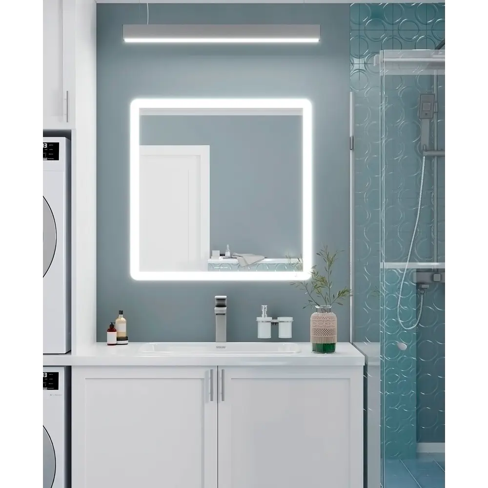 Зеркало для ванной Omega Glass Тип 1 SD31 с подсветкой 80x80 см квадратное STLM-2058330