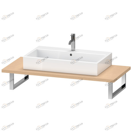 LC104C01212 Консоль для накладной и встраиваемой сверху раковины компакт, Толщина консоли 30 мм L-Cube #LC104C 480 мм Дуб брашированный, натуральный шпон Duravit