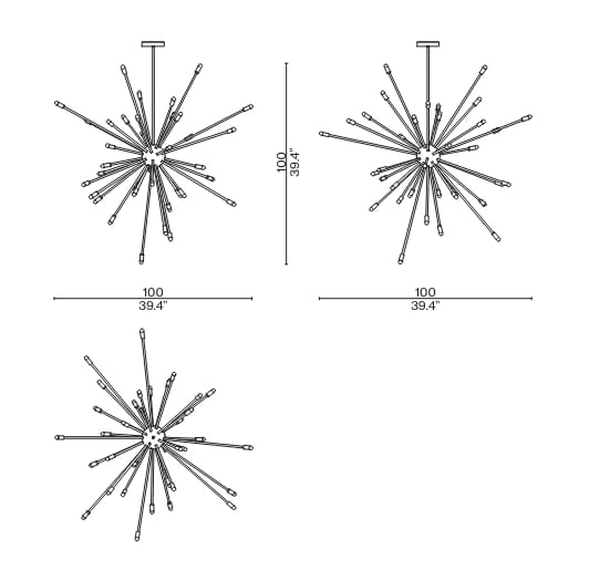 Латунный светодиодный подвесной светильник CASSINA GALAXY ARCH-00131000 - Вид №4