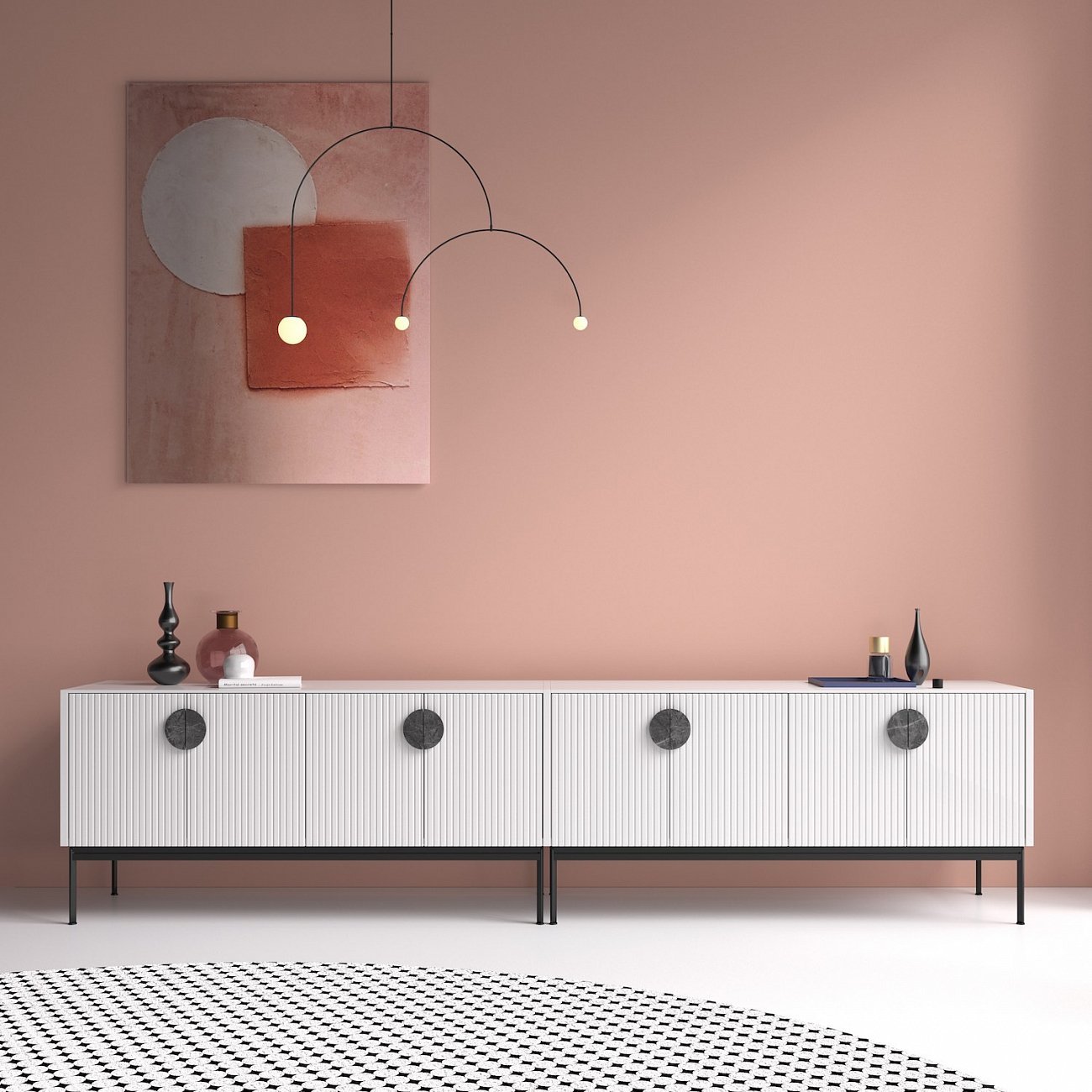 Тумба под телевизор белая длинная Alto BRAGIN DESIGN LIVING 00-3974638 Белый - Вид №1