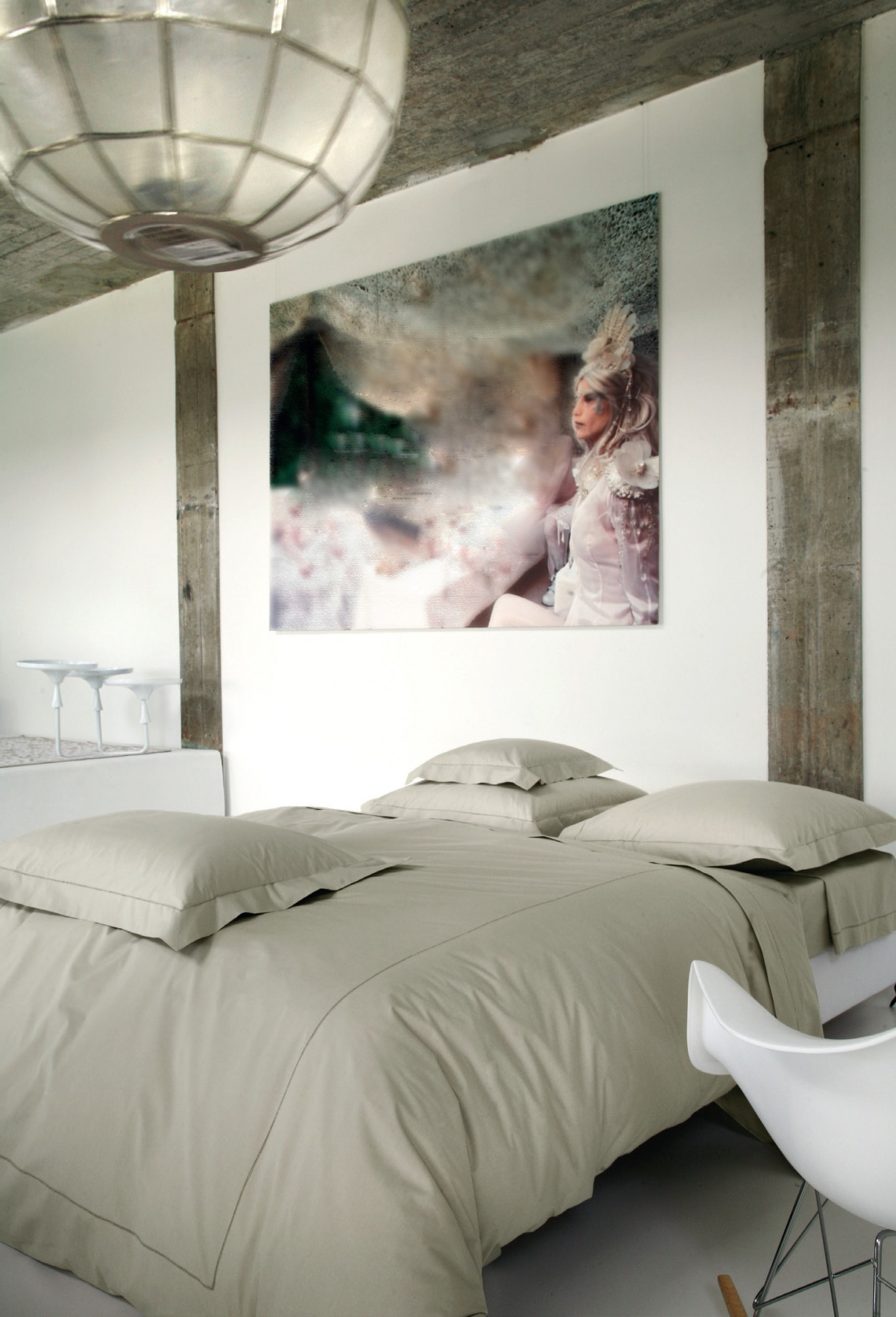 MARQ_CH_240 КПБ 240/220 бежевый С МЕРЕЖКОЙ, прост 280/320 2 нав 50/75 перкаль 200TC (в подарочной коробке) Blanc des Vosges Santreyd 