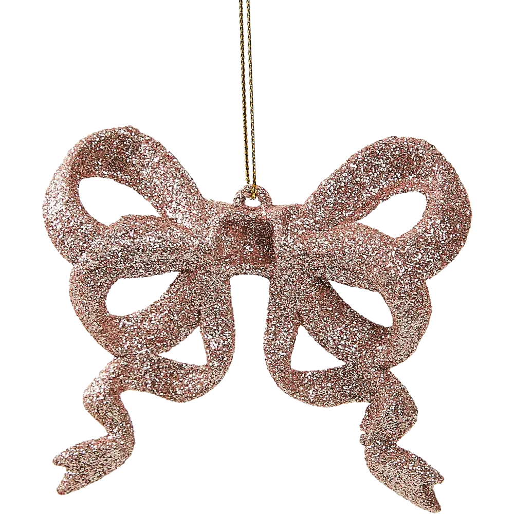 87036488 Елочная игрушка Бант блестящий 8x9 цвет розовый STLM-1363923 Santreyd  - Вид №3