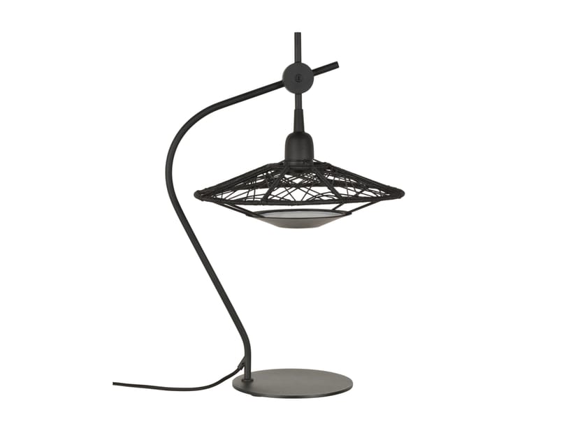 Настольная лампа с фиксированным кронштейном из металла и хлопка Forestier Карп ARCH-00006609