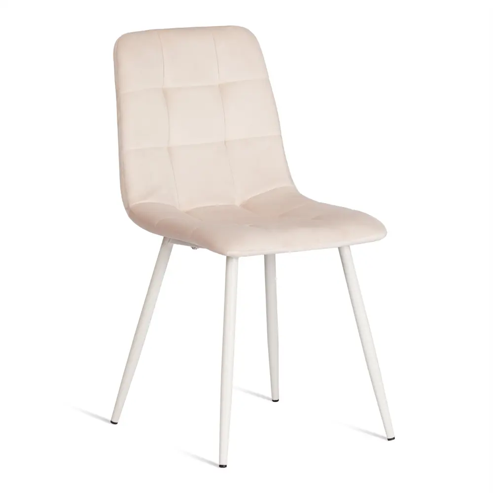 90356344 Стул Tetchair Chilly 88x53x45 см вельвет цвет светло-бежевый/белый STLM-0198629