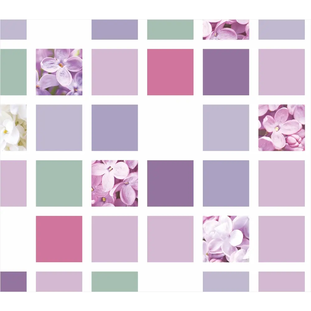 Листовая панель ПВХ 960x480x0.3 мм Мозаика сиреневая 0.46 м² GRACE STLM-2136911