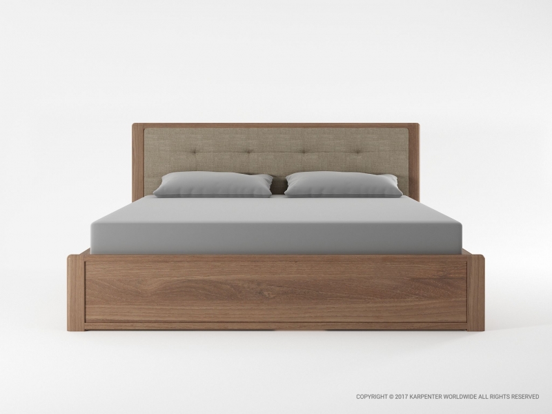 443_1032 Двуспальная кровать с тканевым изголовьем Karpenter Circa17