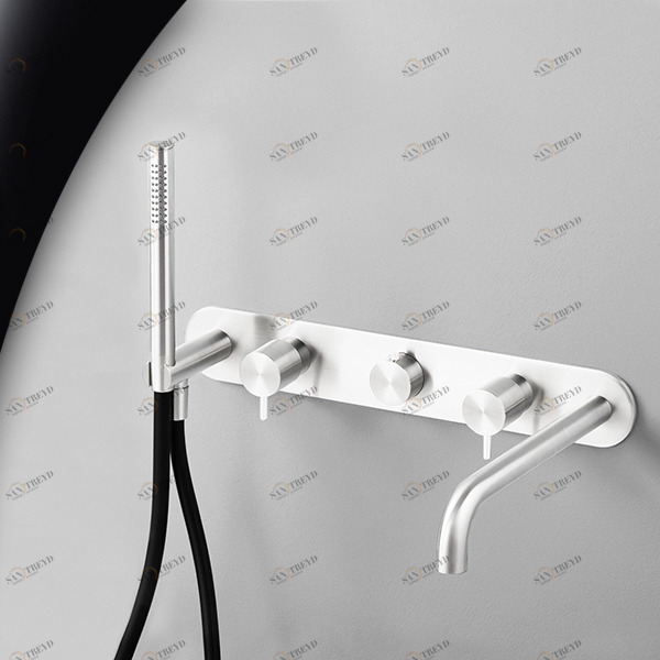 Смеситель для ванны глянцевая сталь с белой ручкой Toki Radomonte TKI52LCIL21