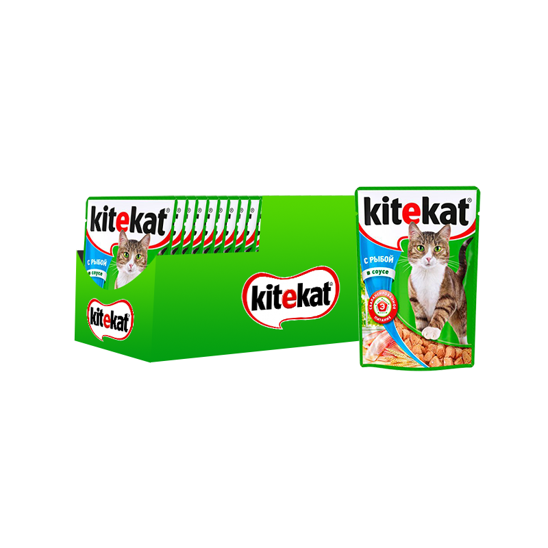 ПР0037575*28 Корм для кошек рыба в соусе конс. пауч 85г (упаковка - 28 шт) Kitekat 