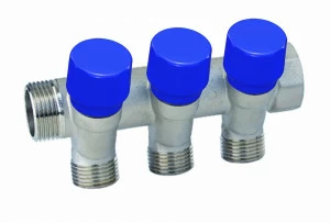 Carlo Poletti C32300QR35 Коллектор вертикальный, сборный, с регулировочным клапаном. 3 ответвления, межосевое расстояние 40 мм.