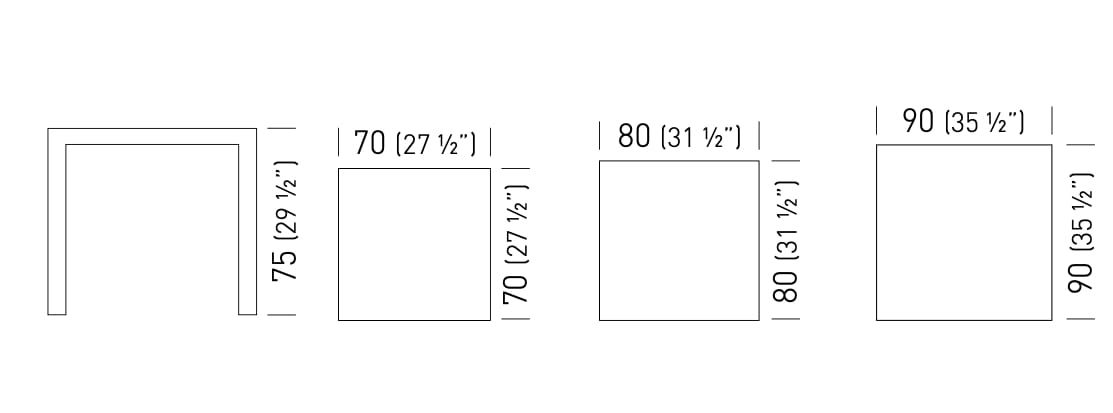 Квадратный стол из дуба и рама из инженерного пластика GABER Together ARCH-00006424 - Вид №3