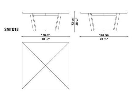 Деревянный квадратный стол Maxalto Xilos ARCH-00117984 - Вид №2