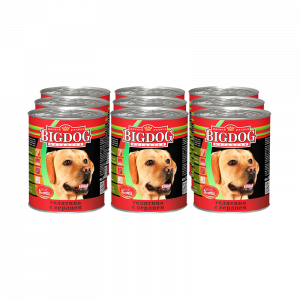 ПР0049098*9 Корм для собак Big Dog Телятина с сердцем банка 850г (упаковка - 9 шт) ЗООГУРМАН