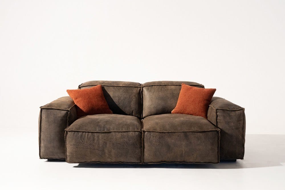 2-местный секционный диван из кожи Бронко Mantellassi 1926 Placido ARCH-00125583 - Вид №16