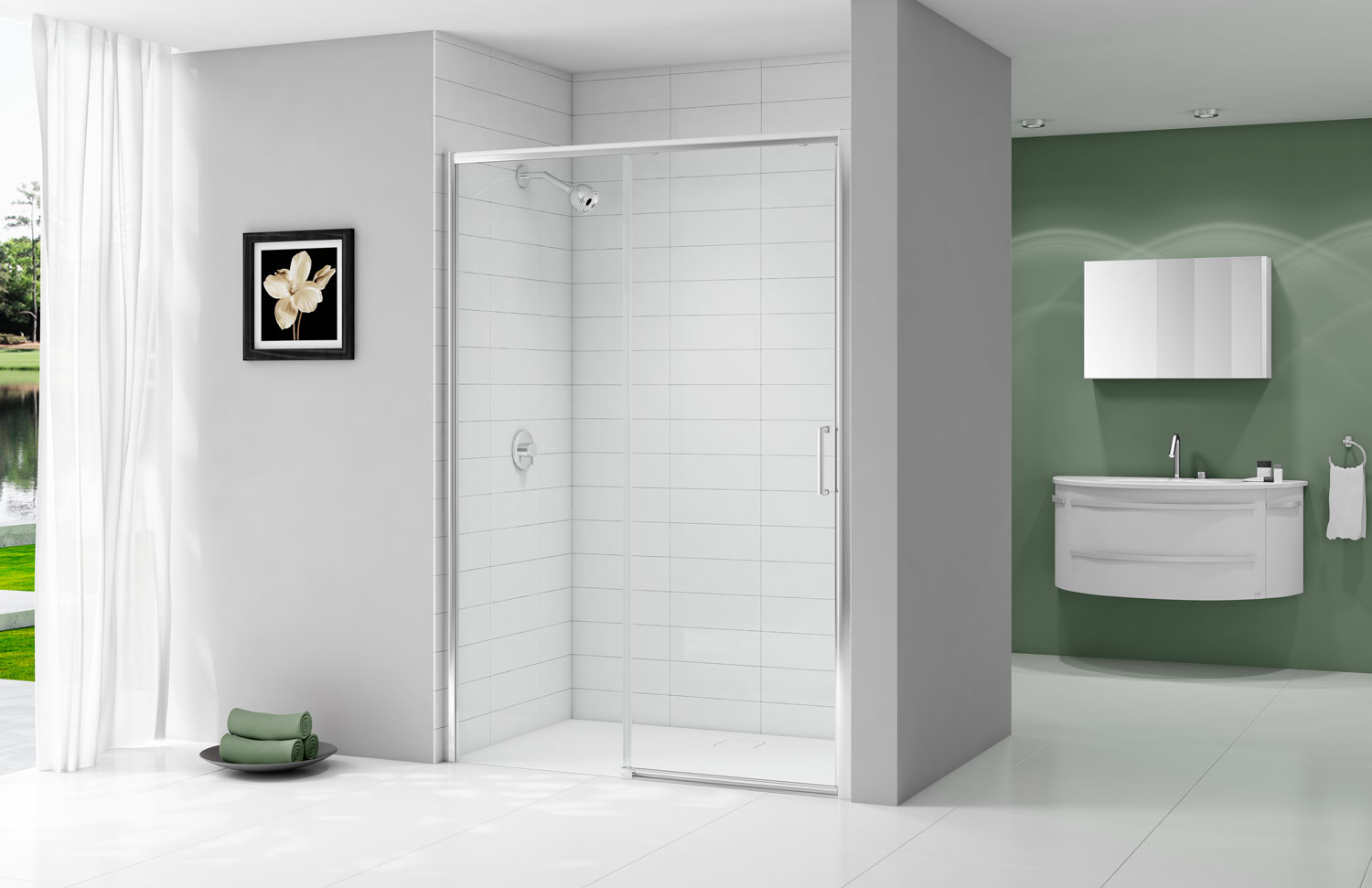 Дверь душевая для установки с боковой панелью A0303G0 Merlyn Ionic Хромированный  - Вид №1