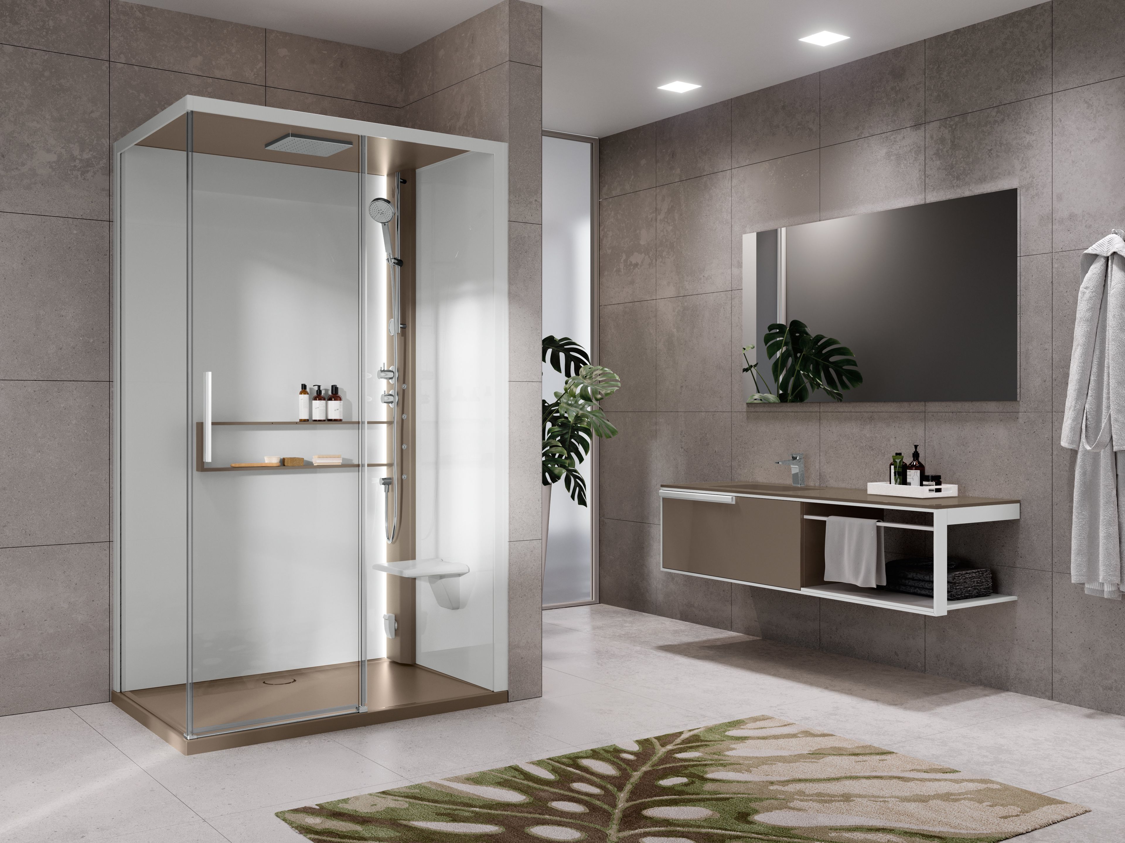 Угловая многофункциональная душевая кабина Novellini Glax 2 2.0 ARCH-00002083