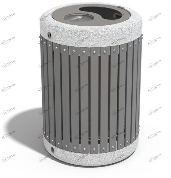 ENCHO ENCHEV - ETE Урна для мусора из металла и бетона с пепельницей  45 