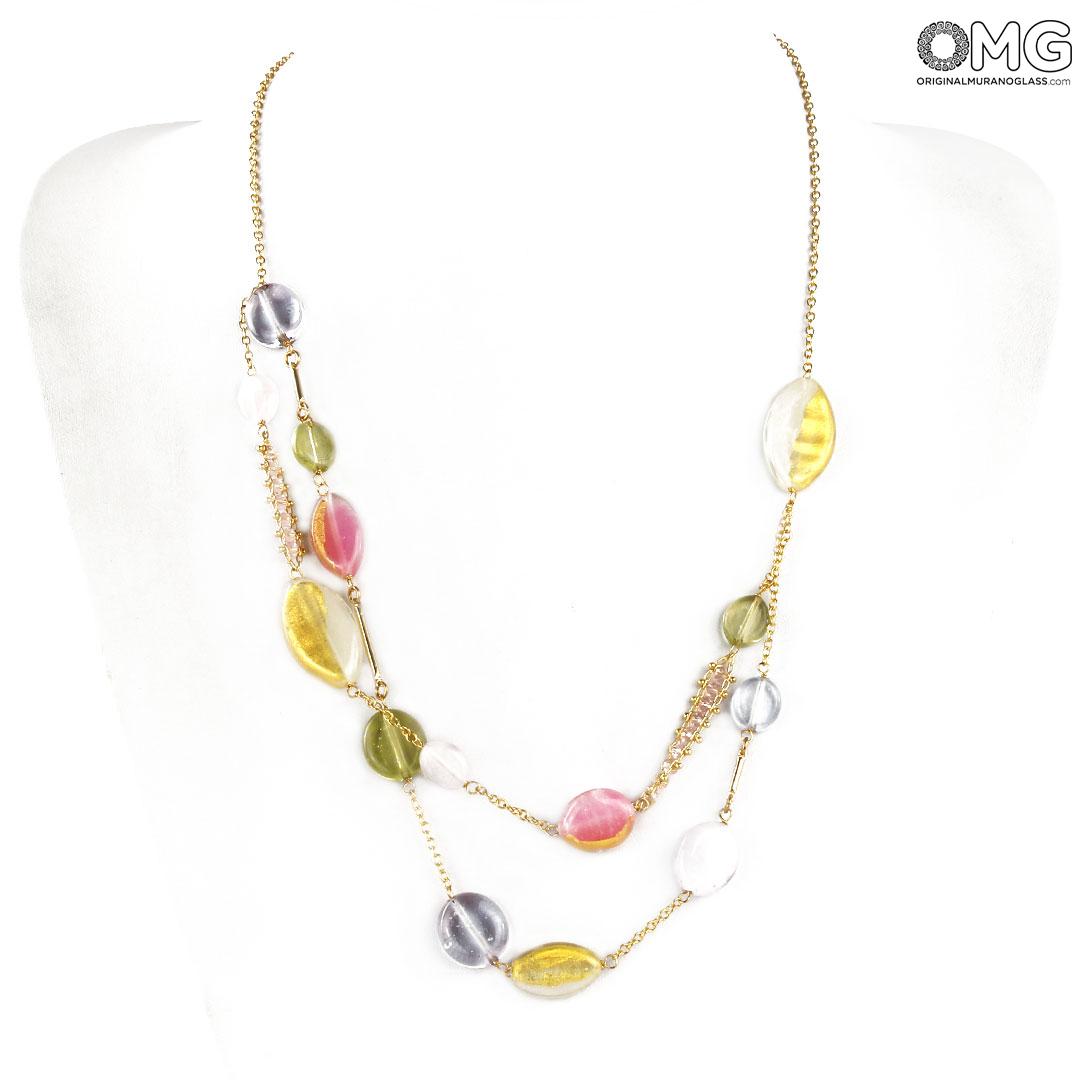 3834 ORIGINALMURANOGLASS Колье Роза - Коллекция Antica Murrina - муранское стекло OMG 60 см  - Вид №1
