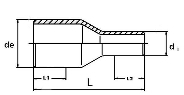 SANIT 05173000000 Снижение, ПЭ 100, 17 СДР, длинные, централизованно  - Вид №2