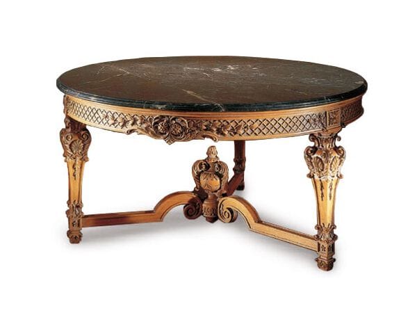 Круглый дубовый стол и мраморная столешница OAK Галерея ARCH-00103541