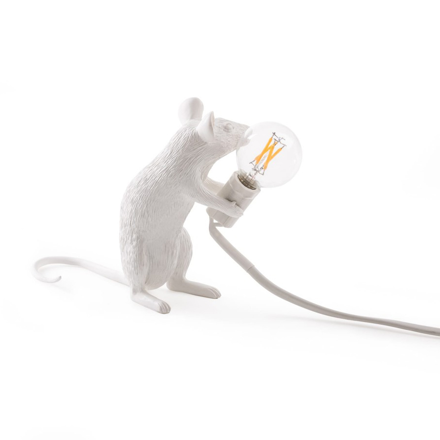 Светильник настольный Mouse Lamp Sitting, белый Seletti 14885 - Вид №2
