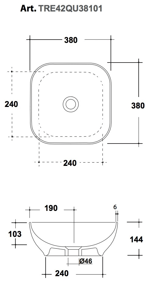 Tre42qu38001 / tre42qu42101 Накладная раковина на столешницу  овальная Olympia Ceramica LAVABI D'ARREDO - Вид №6